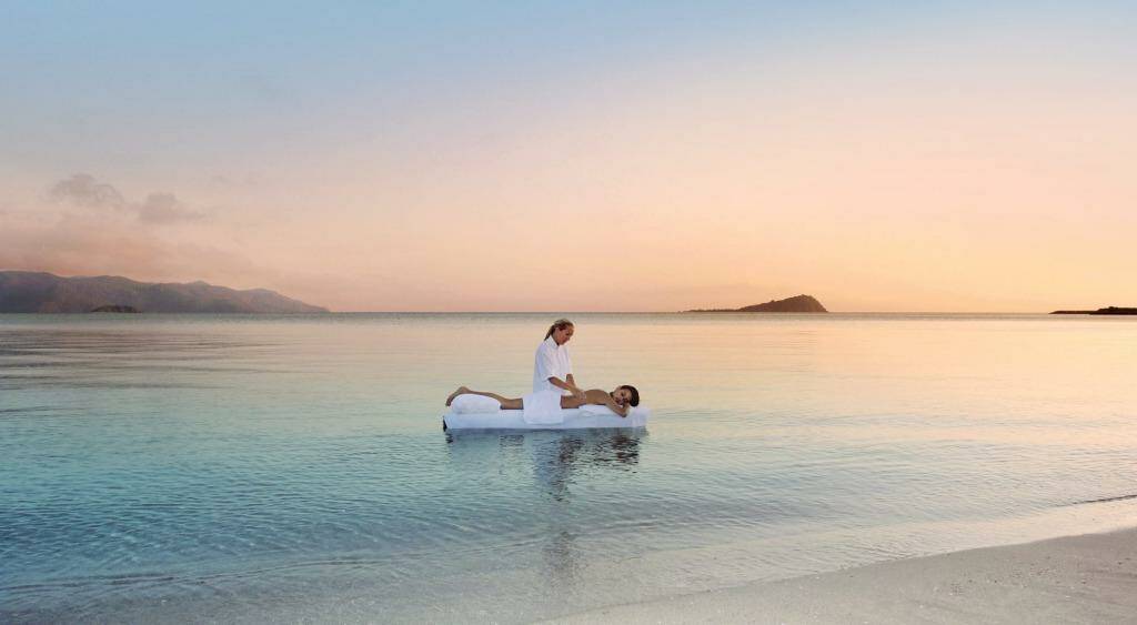 Hayman One&Only, Queensland: Nothing says extravagance like a massage bed plonked in the pristine waters of the Whitsundays, provided the tide is right and the swell calm.