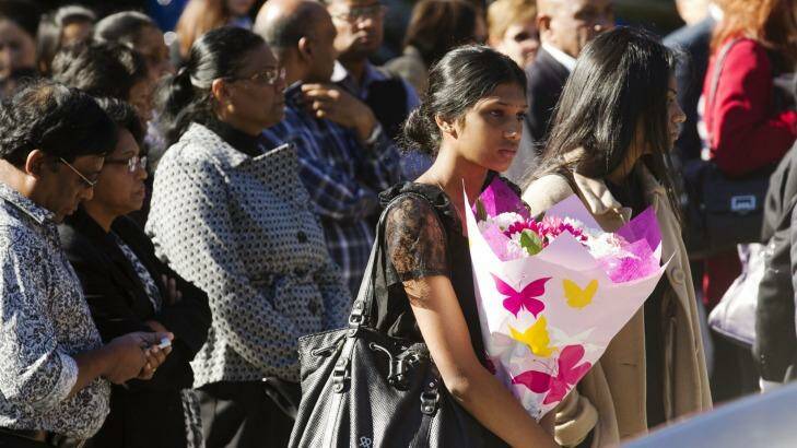 Mourners at the funeral in May of Myuran Sukumaran, who was convicted in Indonesia of drug trafficking and executed. Photo: James Brickwood