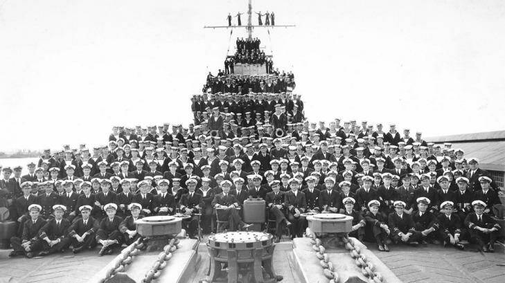 HMAS Perth's ship's company in Fremantle, August 1941. Photo: Royal Australian Navy