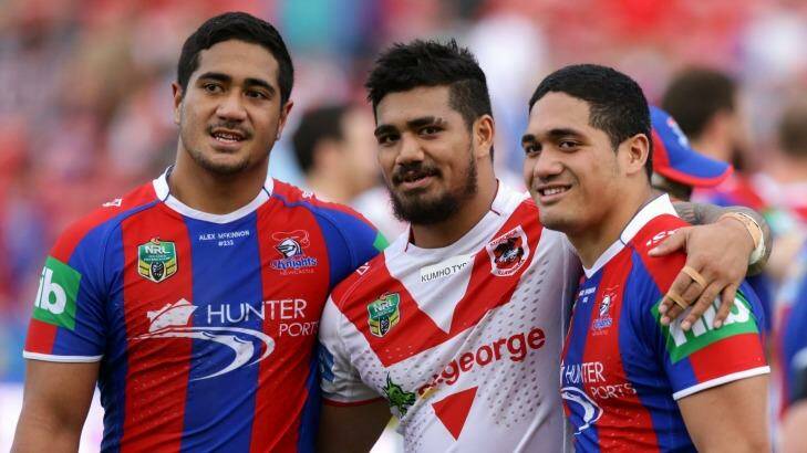 Brothers in arms: (From left) Chanel, Peter and Sione Mata'utia. Photo: Jonathan Carroll