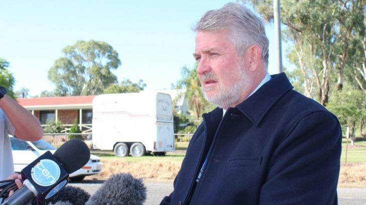 Detective Inspector David Isherwood addresses the media. Photo: Melody Labinsky, Queensland Country Life