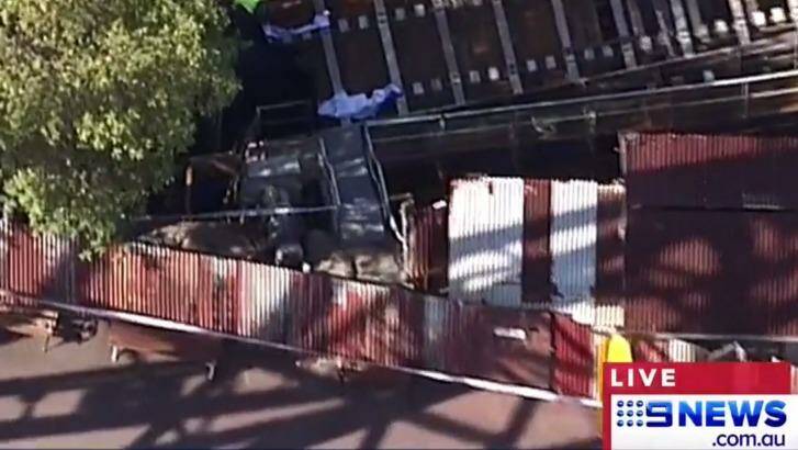 Police said at first it appeared a person had become trapped in a conveyor belt. Photo: Twitter / Nine News