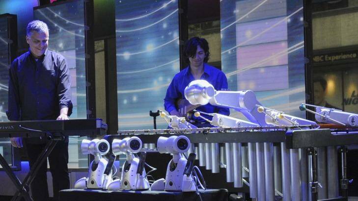 Georgia Tech Professor Gil Weinberg performs as part of Shimon Robot and Friends. Photo: Screenshot
