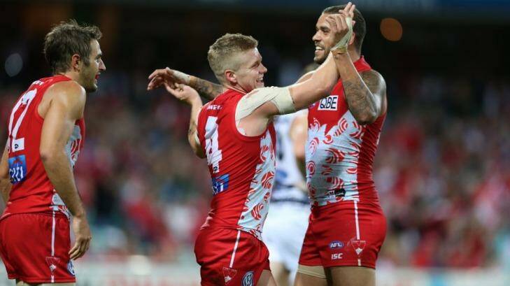 Kennedy, Hannebery and Franklin are the engine that keeps the Swans flying.  Photo: Anthony Johnson