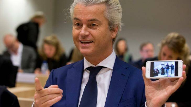 Dutch right-wing politician Geert Wilders tweeted after Donald Trump's election win: "The people are taking their country back. So will we." Photo: Peter Dejong/AP