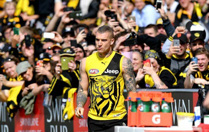 The Age, News, 29/09/2017, photo by Justin McManus. Richmond football club have their final training session before tomorrow's grand final against Adelaide. Dustin Martin