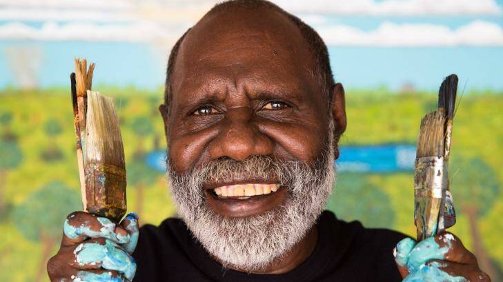 Senior Pormpuraaw artist Sid Bruce Short Joe. Photo: Janie Barrett