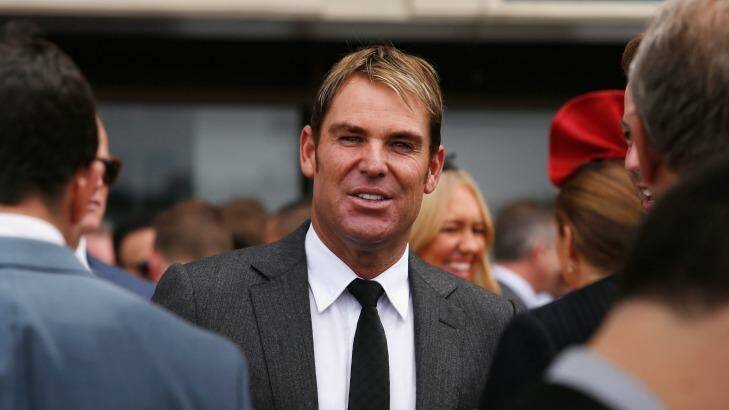 Shane Warne at the races in Melbourne last year. Photo: Darrian Traynor