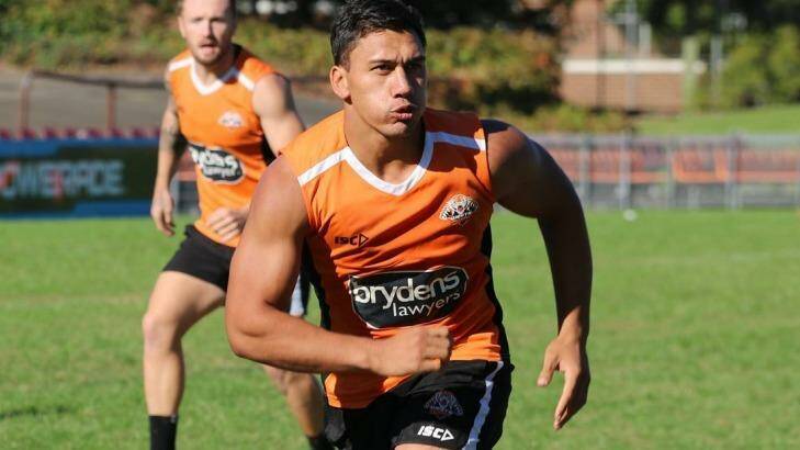 New start: Elijah Taylor trains with Wests Tigers. Photo: Supplied