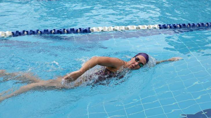 Jane Gordon swims on average 40 kilometres a week. Photo: Michelle Smith