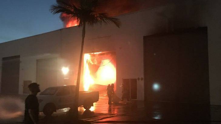 Flames engulf three Gold Coast factories Photo: Tom Hartley/Seven News