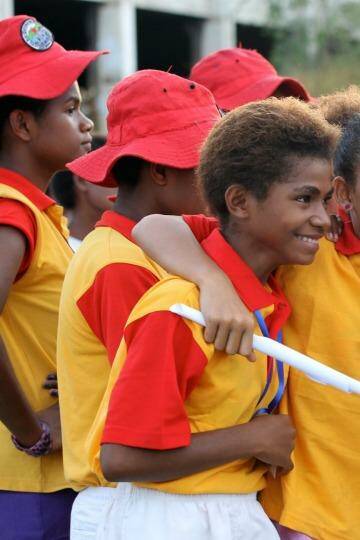 Schoolchildren who performed at the dawn service in Rabaul. Photo: Janie Barrett