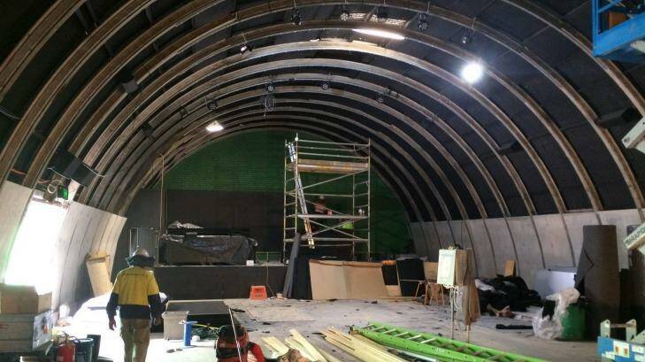 The Triffid has retained the heritage-listed curved roof, building soundproofing over the top. The stage is at the far end. Photo: Natalie Bochenski