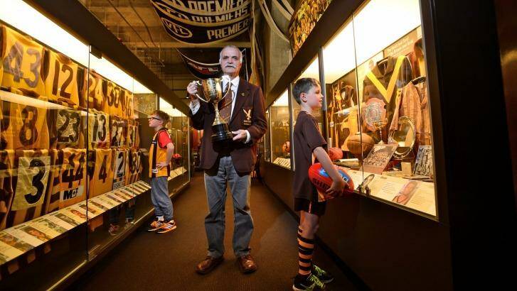 The curator of the Hawks' museum, Peter Haby. Photo: Justin McManus