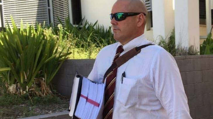 Josh Hoch's solicitor Michael Spearman leaves the Mount Isa Police Station watch house on Wednesday afternoon. Photo: Chris Burns