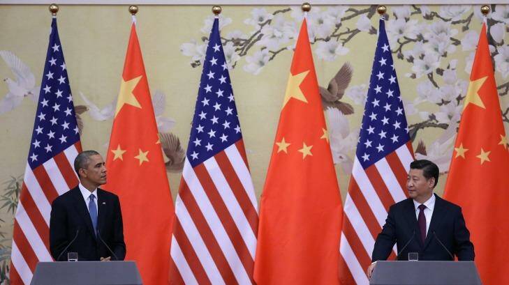 President Barack Obama (L) and Chinese President Xi Jinping (R) attend a press conference at the Great Hall of People on November 12, 2014 in Beijing, China. Getty Images