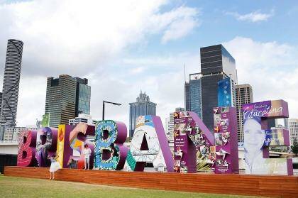 The Brisbane sign by day. Photo: Daniel Munoz