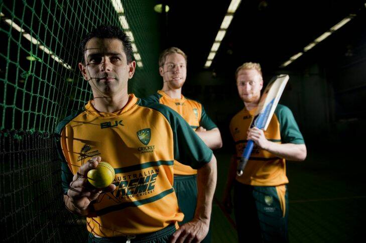 Sport
ACT indoor cricket players (l-r) Vinesh Bennett, and brothers Matthew and Tim Floros have been selected in Australian Indoor Cricket team.
23 September 2013
The Canberra Time
Photo Jay Cronan