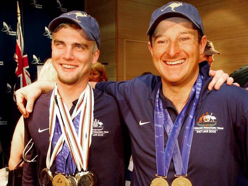 Bart Bunting (L) and Michael Milton - Australia's last Winter Paralympic gold medallists in 2002.