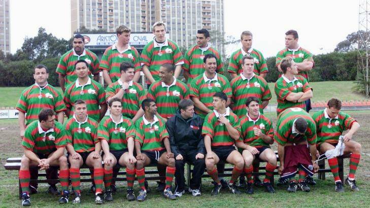 Marginalised: Souths players prepare for a team photo at Refern Oval on the eve of their match against USA organised by Mick Robinson. Photo: Tim Clayton 