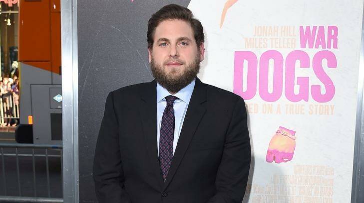War Dogs actor Jonah Hill  had his own encounter with a well-known dad, Dustin Hoffman. Photo: Jordan Strauss/AP