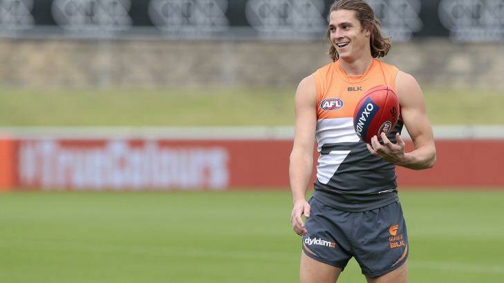 Greater Western Sydney Giants player Jack Steele is happy to be back in the team. Photo: Jeffrey Chan