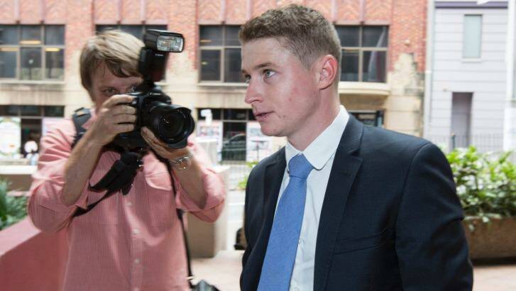 Jockey James McDonald arrives at Racing NSW where he has been acussed of betting on a race he was riding in. Photo: Jessica Hromas