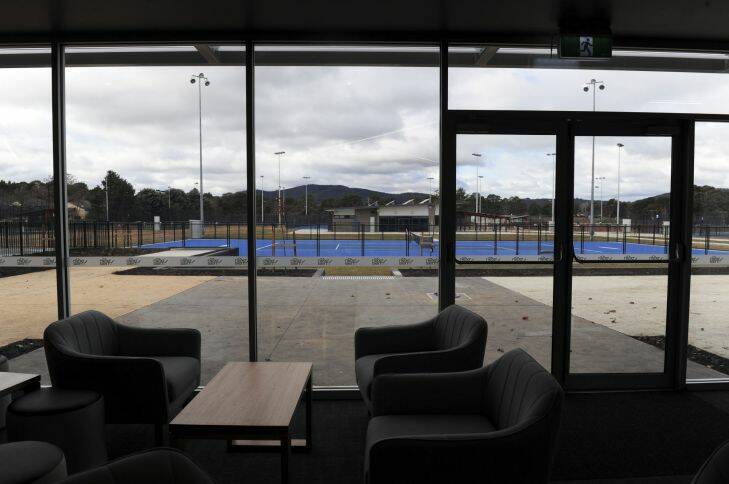 News. The Next Gen Canberra, is about to open in two weeks. On the site of the old National Tennis Centre, Lyneham, this state of the art exercise facility will include gym and exercise eqipment, an indoor and outdoor pool, squash courts, spa and sauna, child minding centre and cafe. The view of the tennis centre from the cafe.
June 9th 2015
The Canberra Times
Photograph by Graham Tidy.