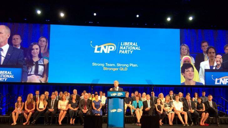 Prime Minister Tony Abbott and Julie Bishop were notable absentees at the LNP election campaign launch. Photo: Renee Melides