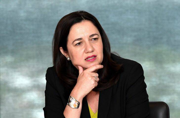 **RETRANSMISSION CAPTION CORRECTION FOR ID: 20171127001325452564 - CORRECTING SPELLING**
Queensland Premier Annastacia Palaszczuk speaks during a meeting with the Local Government Association of Queensland in Brisbane, Monday, November 27, 2017. (AAP Image/Bradley Kanaris) NO ARCHIVING