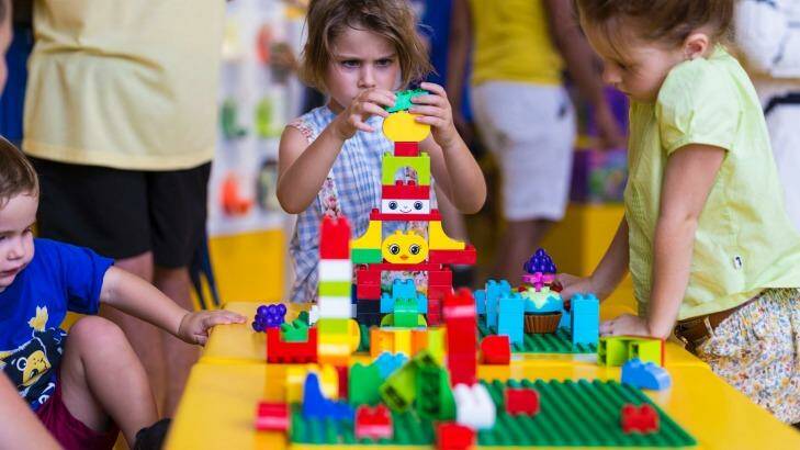 Lego inspires a new generation of construction workers. Photo: Glenn Hunt