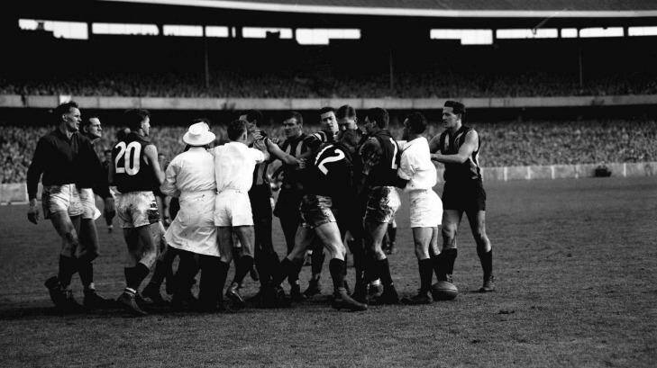 Collingwood upset Melbourne in a spiteful 1958 grand final. Photo: Age archive