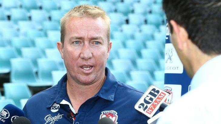 Outburst: Roosters coach Trent Robinson. Photo: Anthony Johnson