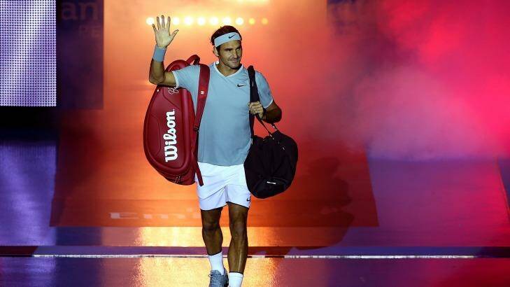 Roger Federer of Switzerland walks onto the court in Perth on Monday. Photo: Paul Kane/ Getty Images