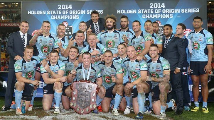 Holders of the shield: NSW after winning last year's series. Photo: Mark Metcalfe