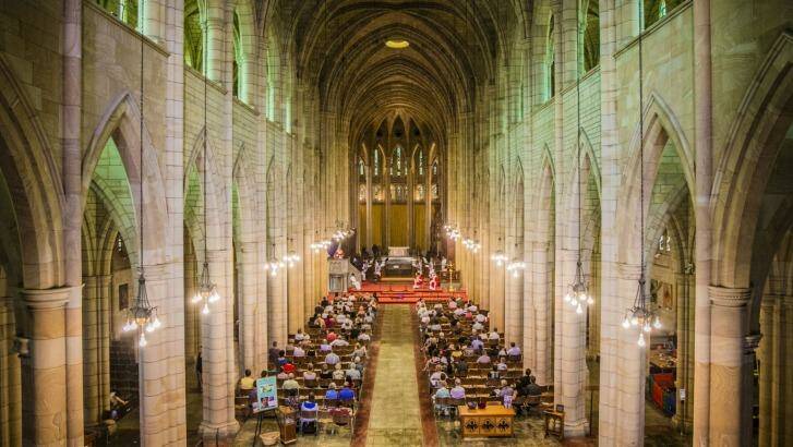 The reverb time at the cathedral is so lengthy it creates problems for large services. Photo: Glenn Hunt