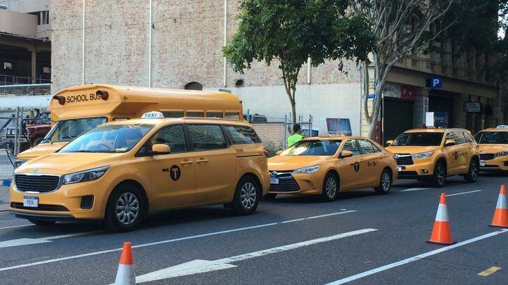 New York City taxis have arrived in Brisbane for the Thor:Ragnarok filming. Photo: Cameron Atfield