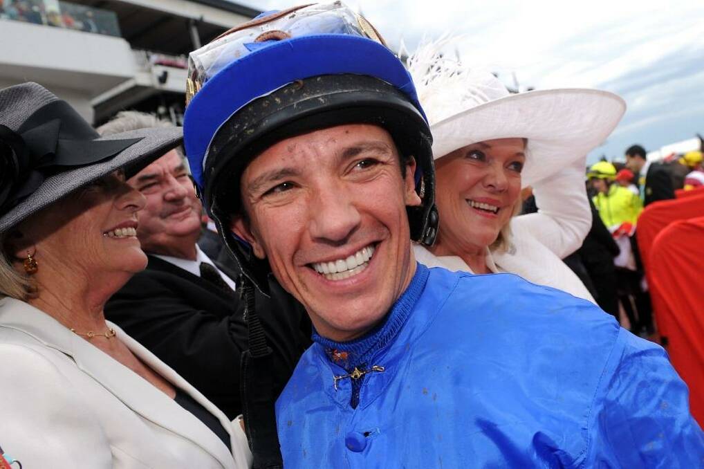 Melbourne Cup-bound: Frankie Dettori smiling after he rode in his last Emirates Melbourne Cup  during 2012 Melbourne Cup Day. Photo: Vince Caligiuri
