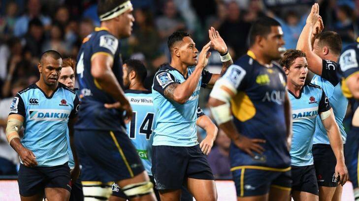 Israel Folau was a constant threat for the Waratahs. Photo: Cameron Spencer