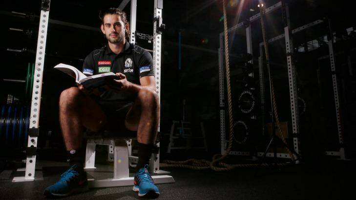 By the book: Collingwood footballer Brodie Grundy ensures he has a full life outside football.  Photo: Darrian Traynor