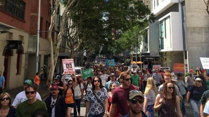 The crowd at the People's Climate March in Brisbane. Photo: Twitter