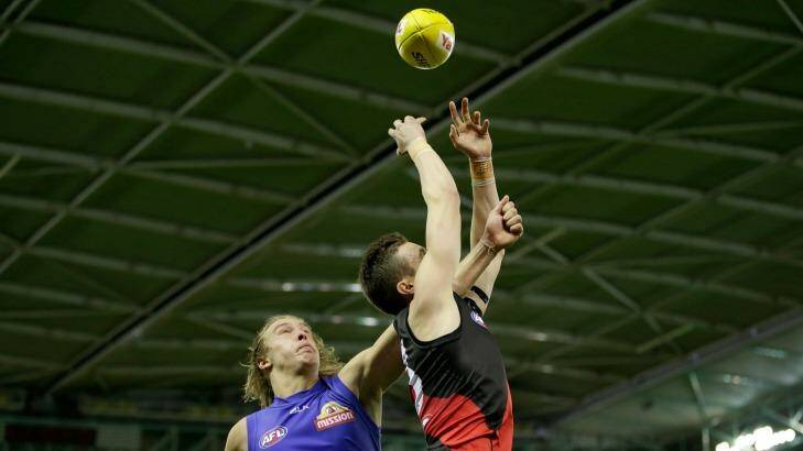 Bulldogs and Essendon play under the roof at Etihad. Photo: AFL Media/Getty Images