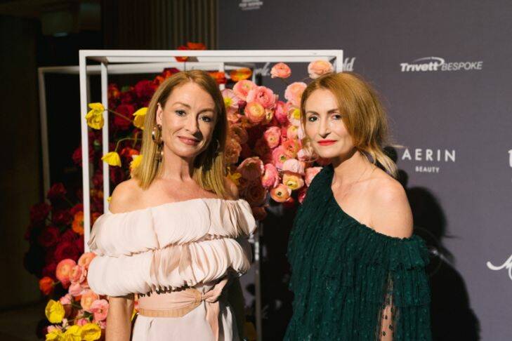 Social Seen: Ginger and Smart designers and sisters Alexandra and Genevieve Smart at the "Bazaar in Bloom" charity dinner and auction organised by Harper's Bazaar for The Royal Hospital for Women Foundation at the Ivy Ballroom on Wednesday, October 18, 2017.