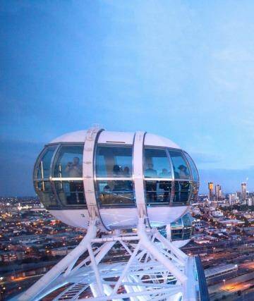 The 120-metre-tall wheel features 21 enclosed, airconditioned glass cabins that can hold up to 20 people each. 