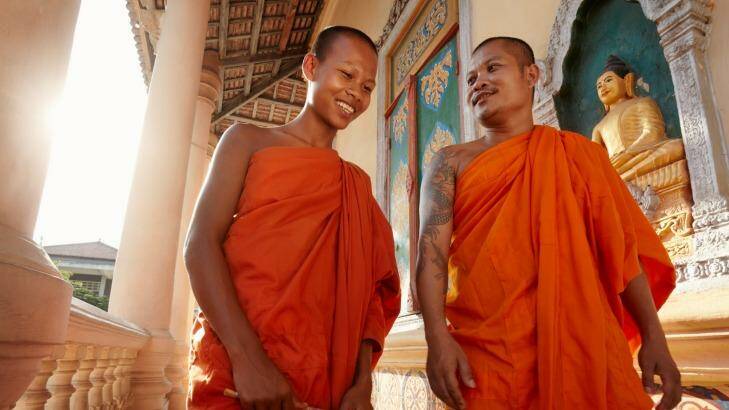 Two Buddhist monks in a temple. Photo: iStock