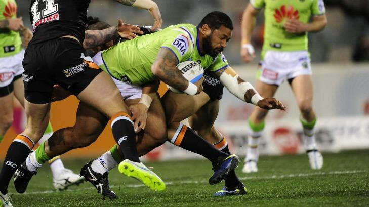 Frank-Paul Nuuausala in action against the Tigers on Monday. Photo: Melissa Adams