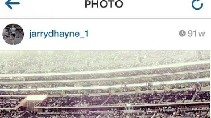 First taste: Hayne with Mannah and Joseph Paulo at a Dallas Cowboys game in 2012. Photo: Instagram