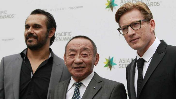 Aaron Pedersen, Yerbolat Toguzakov and David Wenham at the Asia Pacfic Screen Awards in 2013. Photo: Renee Melides