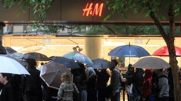 The new H&M Pitt Street Mall shop  opens.  Photo: Peter Rae
