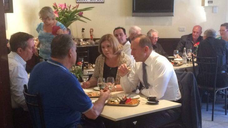 While dining at a coffee shop in Brisbane Mr Abbott said his focus was on budget bills. Photo: supplied